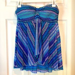 Geometric Cool Colored Tankini Top